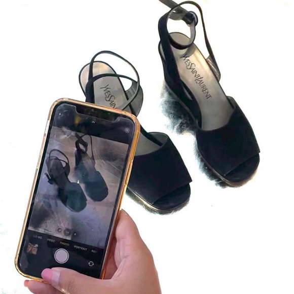 Vintage Yves Saint Laurent YSL Suede Wedges - Picture 2 of 2